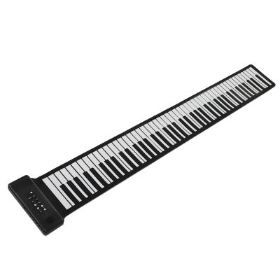 88 Keys Roll Up Piano, Portable Foldable Piano Keyboard with 128 Rhythms, 128 Tones & Built in Speaker, Flexible Silicone Rechargeable Electronic Hand Roll Piano for Kids Beginner