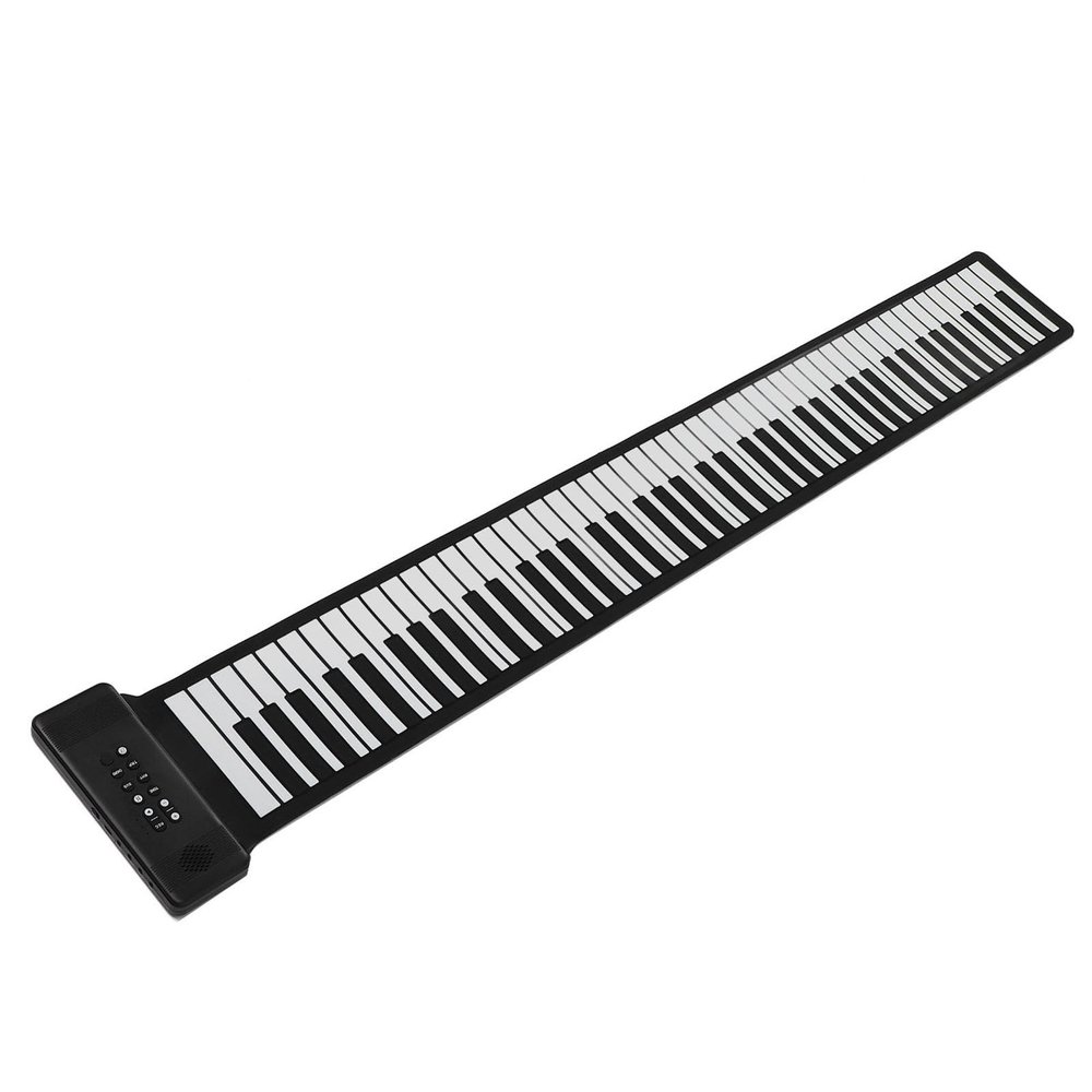 88 Keys Roll Up Piano, Portable Foldable Piano Keyboard with 128 Rhythms, 128 Tones & Built in Speaker, Flexible Silicone Rechargeable Electronic Hand Roll Piano for Kids Beginner