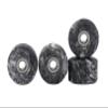 Teak Tuning Apex 71D Urethane Fingerboard Wheels, New Street Shape, 7.7mm Diameter, Ultra Spin Bearings - Made in The USA - Grey & White Swirl Colorway view 1