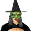 AYILUOBE Women's Witch Wig Hat Masks Set Spooky Green Face Goblin Wizard Mask Evil Zombie Mask Creepy Cosplay Party Halloween Costume view 2