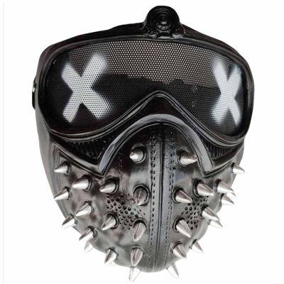 Amonkky Resin Game Watchdog Mask Halloween Role Playing Mask Halloween Masquerade Costume Props. (Black)