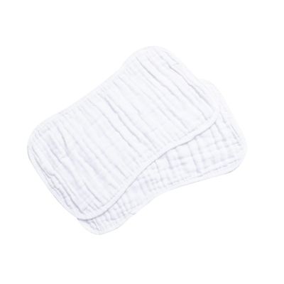 COOLHIYA 2pcs Burping Bibs and Spitting Pads Soft Gauze Cushion for Boy Girl Designed for Easy Use Cleaning Keeps Clothes Dry White
