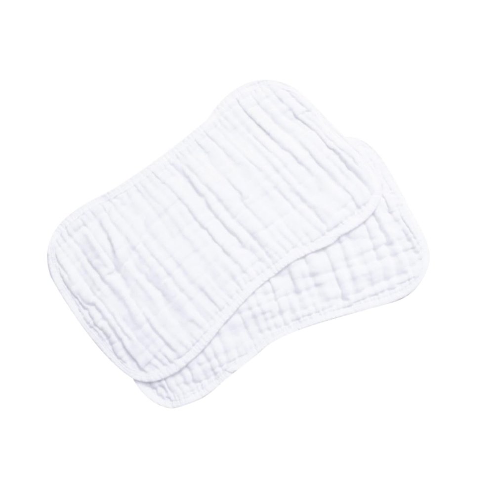 COOLHIYA 2pcs Burping Bibs and Spitting Pads Soft Gauze Cushion for Boy Girl Designed for Easy Use Cleaning Keeps Clothes Dry White