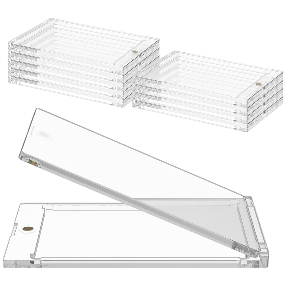 10 Pcs Magnetic Card Holder 35 Pt Magnetic Card Case Plastic Magnet Card Holder Clear Card Protector Waterproof Magnetic Sports Card Holder for Trading Cards US(10)
