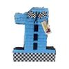APINATA4U Number One Race Car Pinata, Blue Checkered Flag for First Birthday, Racing Theme Party Supplies, 1st Birthday for Boys, Motorsport Pinata, Race Track Decor, Kids Car view 1
