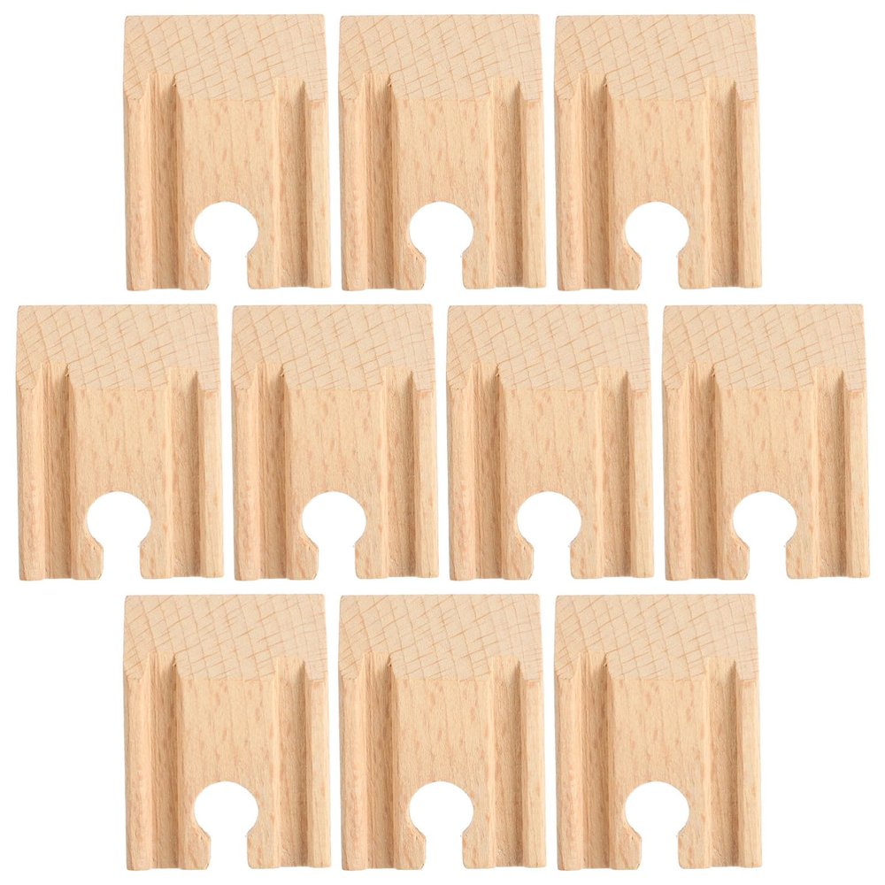 KOMBIUDA 10pcs Wooden Train Track Adapters Concave DIY Railway Track Expansion Accessories for Creative Train Scene Building Smooth Connection Easy Installation Compatible with Major Brands