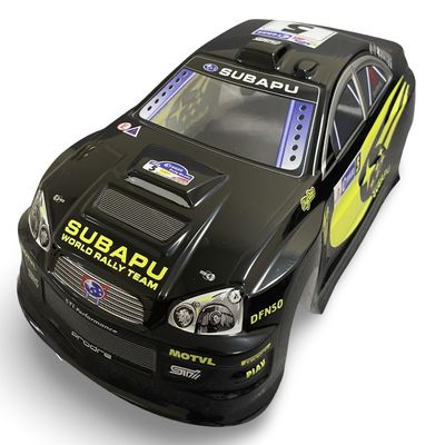 1/10 Scale RC Drift Racing Touring On Road Car Painted Body Shell, No Cut, Subaru STI Style, 190mm, Black/Yellow