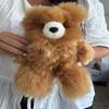 7.8"- Alpaca Fur Teddy Bear, Handmade Cute Stuffed Animal Toy for Kids, Soft Cuddly Stuffed Bear for Girls and Boys, Plush Teddy Gift for Kids and Adults, 7.08 Inch (Camel) view 4