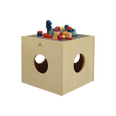 Damoch Family Wisdom Play Cube  Montessori 5-in-1 Kids Play & Activity Table, Play Cube and Activity Center, Toy Box Storage Organizer, Building Blocks & Base Plate, Bedside Table & Cat Hideout