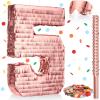 Sratte Princess Piata with Stick Blindfold Confetti Rose Gold Piata for Girls Birthday Party Baby Shower Anniversary Celebration Decorations Supplies, 16 x 11 Inch (Number 5) view 1