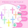104 Pcs Crystal Cross Necklace, Plastic Cross Necklace Christian Gift Bulk Religious Party Favors Toy for Sunday School Church Easter Vacation Bible School Operation Christmas,8 Colors(Macaron color) view 2