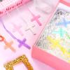 104 Pcs Crystal Cross Necklace, Plastic Cross Necklace Christian Gift Bulk Religious Party Favors Toy for Sunday School Church Easter Vacation Bible School Operation Christmas,8 Colors(Macaron color) view 4