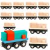 Hoarost 12 Pcs Wooden Trains Toys Unpainted Wood Train Cars Weak Magnetic Suction Paintable Wooden Railway for Kids Educational Toys Birthday Christmas Party Gifts (Style Set 2) view 1