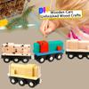 Hoarost 12 Pcs Wooden Trains Toys Unpainted Wood Train Cars Weak Magnetic Suction Paintable Wooden Railway for Kids Educational Toys Birthday Christmas Party Gifts (Style Set 2) view 3