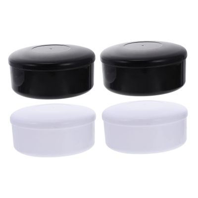 CIYODO 4pcs Lidded Plastic Chess Container Black White Resin Storage for Chess Pieces Lightweight for Organizing Game Accessories