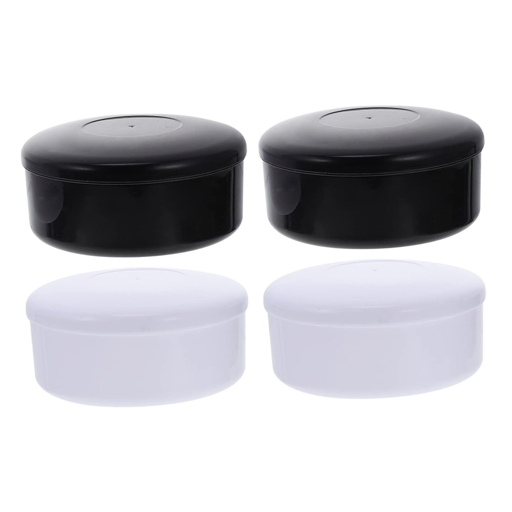 CIYODO 4pcs Lidded Plastic Chess Container Black White Resin Storage for Chess Pieces Lightweight for Organizing Game Accessories