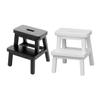 2pcs Miniature Wooden Step Stool for Dollhouse Cute Stool Model Mini House Furniture Accessories for Creative Decoration view 1