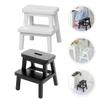 2pcs Miniature Wooden Step Stool for Dollhouse Cute Stool Model Mini House Furniture Accessories for Creative Decoration view 3