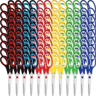 96 Pcs Scissors Bulk 8" School Fabric Scissors Comfortable Grip Handle for Office Home School Sewing Craft Fabric Supplies with Soft Handle Right/Left Handed