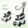 Nightcore Push Car, Ride on Car with Removable Canopy, Backrest, Anti-Tipping Design, Retractable Footrest, Engine Sound, Safe Guardrail, Ride on Toys for Toddlers Boys & Girls (White) view 3