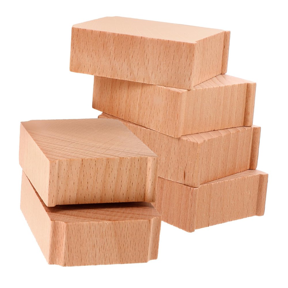 HOOTNEE 6pcs Wooden Train Bridge Support Risers for Track Level Bridge Toy Train Track Accessories