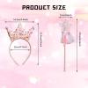 SENONAPO 30 Pcs Princess Wands Party Favors Glitter Star Fairy Wizard Wands Angel Wand Sticks Cosplay Accessories Sequin Princess Kids Crown Headbands for Kids Birthday Party Decor Gifts Supplies view 2