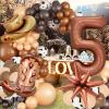 Western Cowboy Party Decorations, 40 Inch Foil Brown Number 5 Balloons, Latex Cowboy Balloons for Cowboy Birthday Party Decorations for Boy view 4
