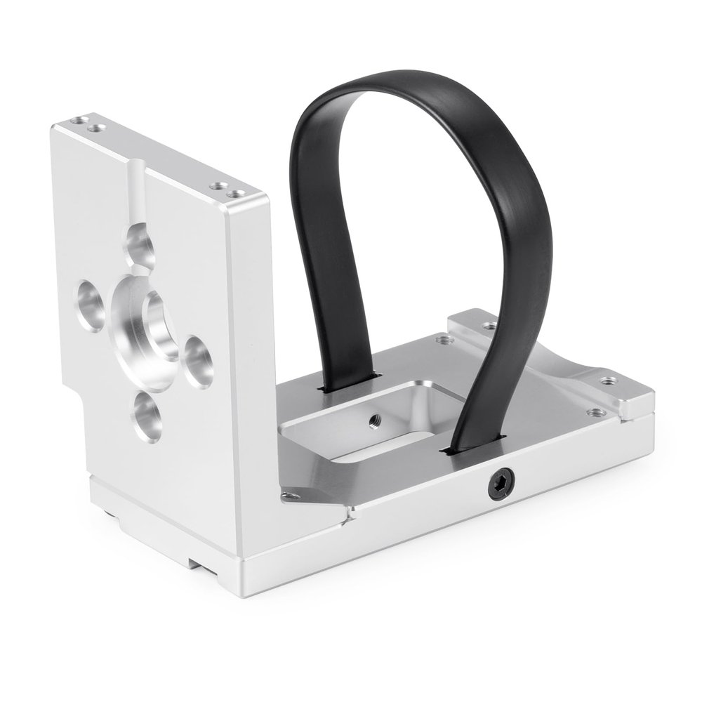 RCHUBAM Motor Fixing Mount 1/5 Scale Aluminum RC Motor Base with Stabilize Strap Compatible with 1/5 X-Maxx 6S XRT 1/6 8S RC Truck Upgrades Part (Silver)