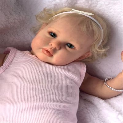Anano Lifelike Reborn Baby Dolls - 24 inch Big Size Realistic Newborn Baby Doll, Handmade Cloth Body Reborn Dolls with Blonde Hair for Kids Ages 3+