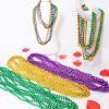 30Pcs Mardi Gras Beads Mardi Gras Green Purple Gold Metallic Bead Necklace Carnival Costumes Necklaces Bulk Mardi Gras Beads Necklace Accessories for Mardi Gras Carnival Masquerade Parade Decorations Throws Party Decorations view 3
