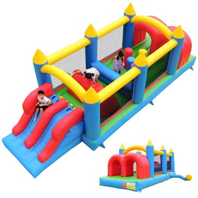 Eachup 24FT Commercial Bounce House,100% PVC Inflatable Obstacle Course Bounce House for Big Kids Adult with Dual Racing Slides,Crawl Tunnels, Climbing,Obstacle Great for Party Backyard School Event