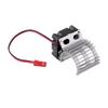 Heat Sink with Cooling Fan, RC Motor Heat Sink 30x30x45mm/1.2x1.2x1.8in Aluminum Alloy Plastic RC Car Motor Part Accessory for 1/10 Scale Electric RC Car (Sliver) view 1