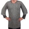 9mm 18 Gauge Flat Riveted Rings with Washer Chainmail Shirt, Natural Coated Arming Wear (XXL) view 1