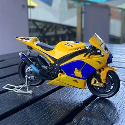 Collection 1/18 for Y-AMAHA M1 Motorcycle Yellow Blue Model Collection Simulation Diecasts Gifts