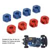8PCS RC Wheel Hex Aluminum Alloy 12mm Wheel Drive Hex Hub Adapter with Pins for Redcat 1/10 RC Model Car Upgrade Parts Red and Blue (6mm) view 2