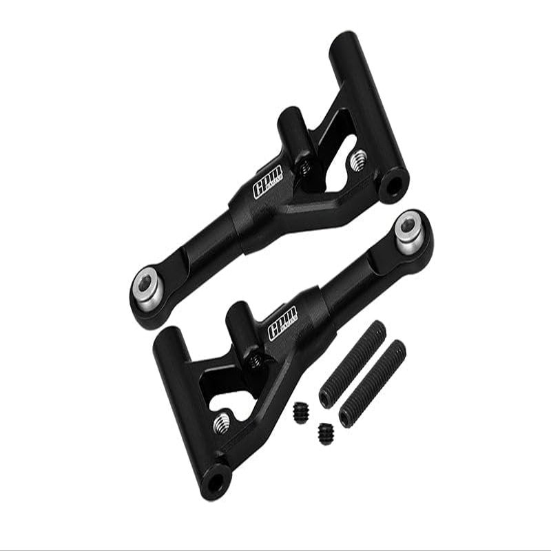 Aluminum 7075 Alloy Front Lower Suspension Arms for Traxxas 1/10 4-Tec Drift Ford Mustang RWD Drift Car RTR 105237-4 Upgrades - Black
