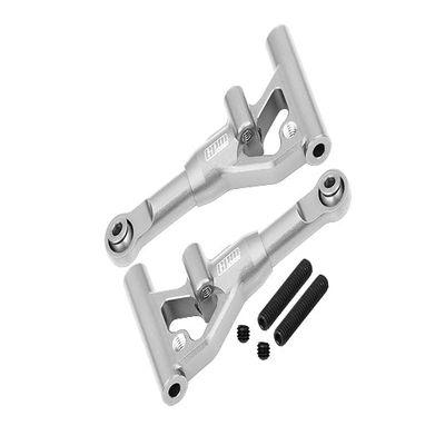 Aluminum 7075 Alloy Front Lower Suspension Arms for Traxxas 1/10 4-Tec Drift Ford Mustang RWD Drift Car RTR 105237-4 Upgrades - Silver