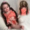 20" Preemie Full Body Silicone Baby Girl Doll 50cm Lifelike Rooted Hair Reborn Dolls Surprise Children Xmas Kids Gift White view 3