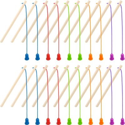 Feradny 20 Pcs Kids Wooden Magnetic Fishing Poles Mini Magnetic Fishing Rods Toy Fishing Pole for Kindergarten Preschool Boys Girls Fishing Game Activity, 5 Colors