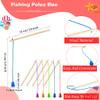 Feradny 20 Pcs Kids Wooden Magnetic Fishing Poles Mini Magnetic Fishing Rods Toy Fishing Pole for Kindergarten Preschool Boys Girls Fishing Game Activity, 5 Colors view 2
