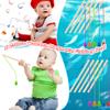 Feradny 20 Pcs Kids Wooden Magnetic Fishing Poles Mini Magnetic Fishing Rods Toy Fishing Pole for Kindergarten Preschool Boys Girls Fishing Game Activity, 5 Colors view 3