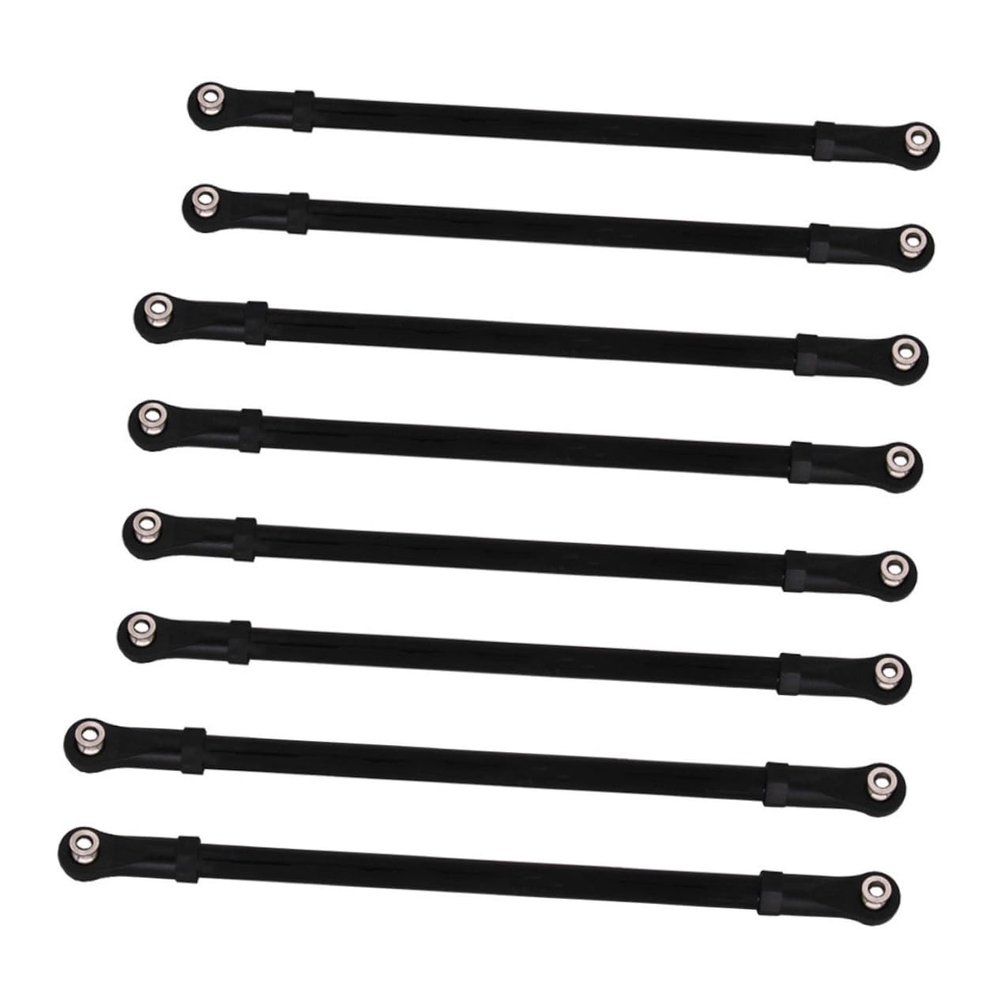 Beatifufu 8pc Aluminum Alloy Pull Rod Set for Rc Car Models Compatible Metal Spare Parts Black