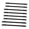Beatifufu 8pc Aluminum Alloy Pull Rod Set for Rc Car Models Compatible Metal Spare Parts Black view 1