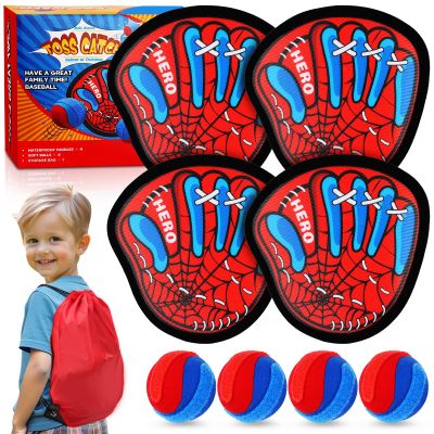 PINjiaju Toss and Catch Ball Game Set,Fun Velcro Ball and Catch Game Outdoor Toys for Kids Ages 3 4 5 6 7 8, Outside Yard Pool Beach Toddler Baseball Glove for Boys Girls Birthday