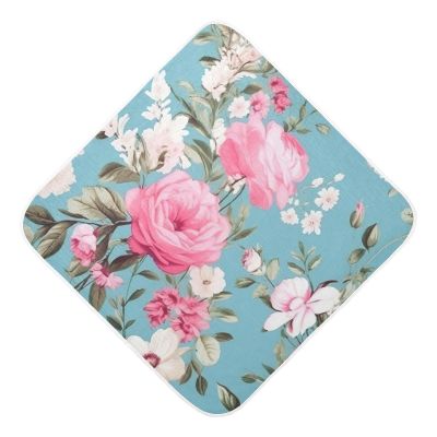 WELLDAY Vintage Roses Baby Towel Ultra Soft Hooded Towels for Babies - Ultra Absorbent Cotton Bath Towels 35x35 Inch