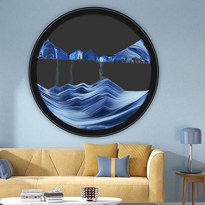 ADFLTFC Moving Sand Art, Modern Dynamic Sand Picture 3D Creative Deep Sea Sandscape,360 Rotate,Sand Painting Wall Art Deep Sea Sandscape for Bedroom Living Room Office(P,17.3IN)