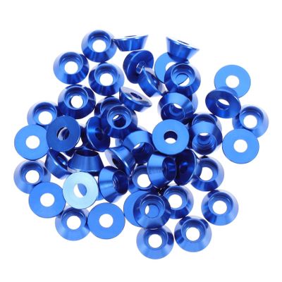 GETAJGHSD 50pcs Anodized Aluminum Alloy Conical Washers Cone Cup Gaskets for Rc Models Motorcycles and Mechanical Accessories Anti-Slip Wear-Resistant and Corrosion-Resistant Design