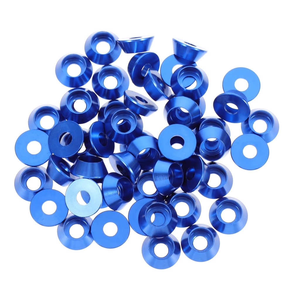 GETAJGHSD 50pcs Anodized Aluminum Alloy Conical Washers Cone Cup Gaskets for Rc Models Motorcycles and Mechanical Accessories Anti-Slip Wear-Resistant and Corrosion-Resistant Design
