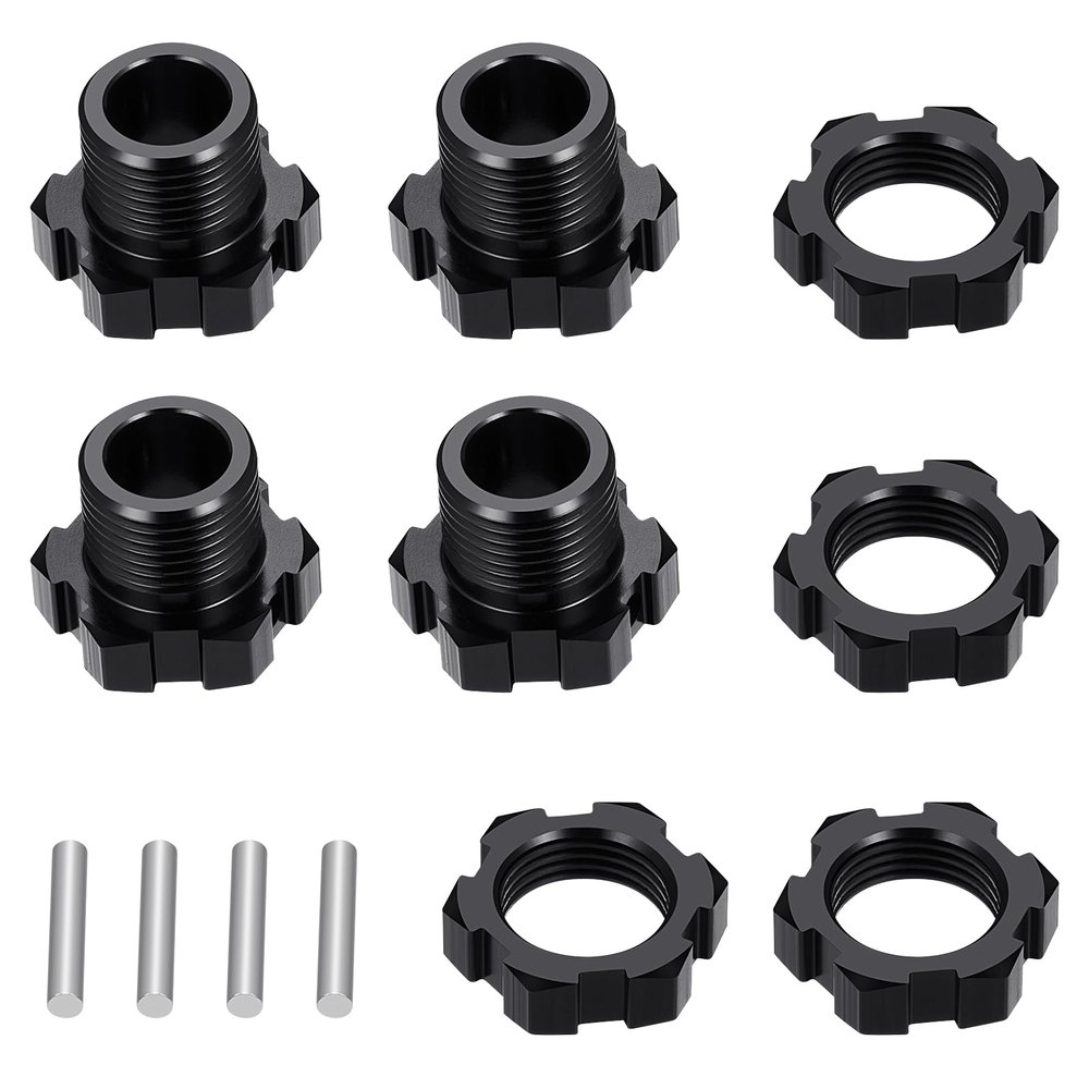 4 Pack MORFUM Aluminum RC Wheel Hex Hubs Adapter and Nuts (Splined) Extended Wheel Hub Drive Combiner Compatible with 1/7 Arrma Felony 6S RC Crawler Car Upgrades