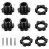 4 Pack MORFUM Aluminum RC Wheel Hex Hubs Adapter and Nuts (Splined) Extended Wheel Hub Drive Combiner Compatible with 1/7 Arrma Felony 6S RC Crawler Car Upgrades view 1